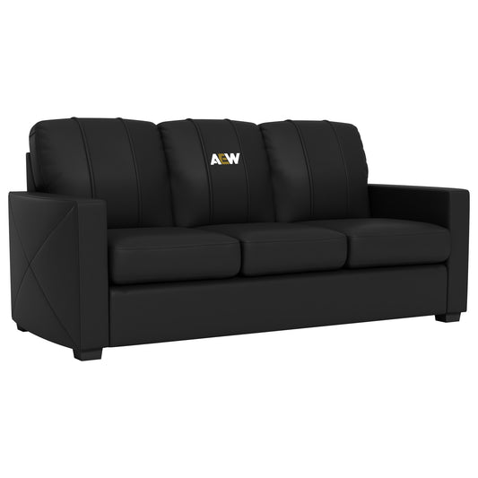 Silver Sofa with  All Elite Wrestling Primary Logo