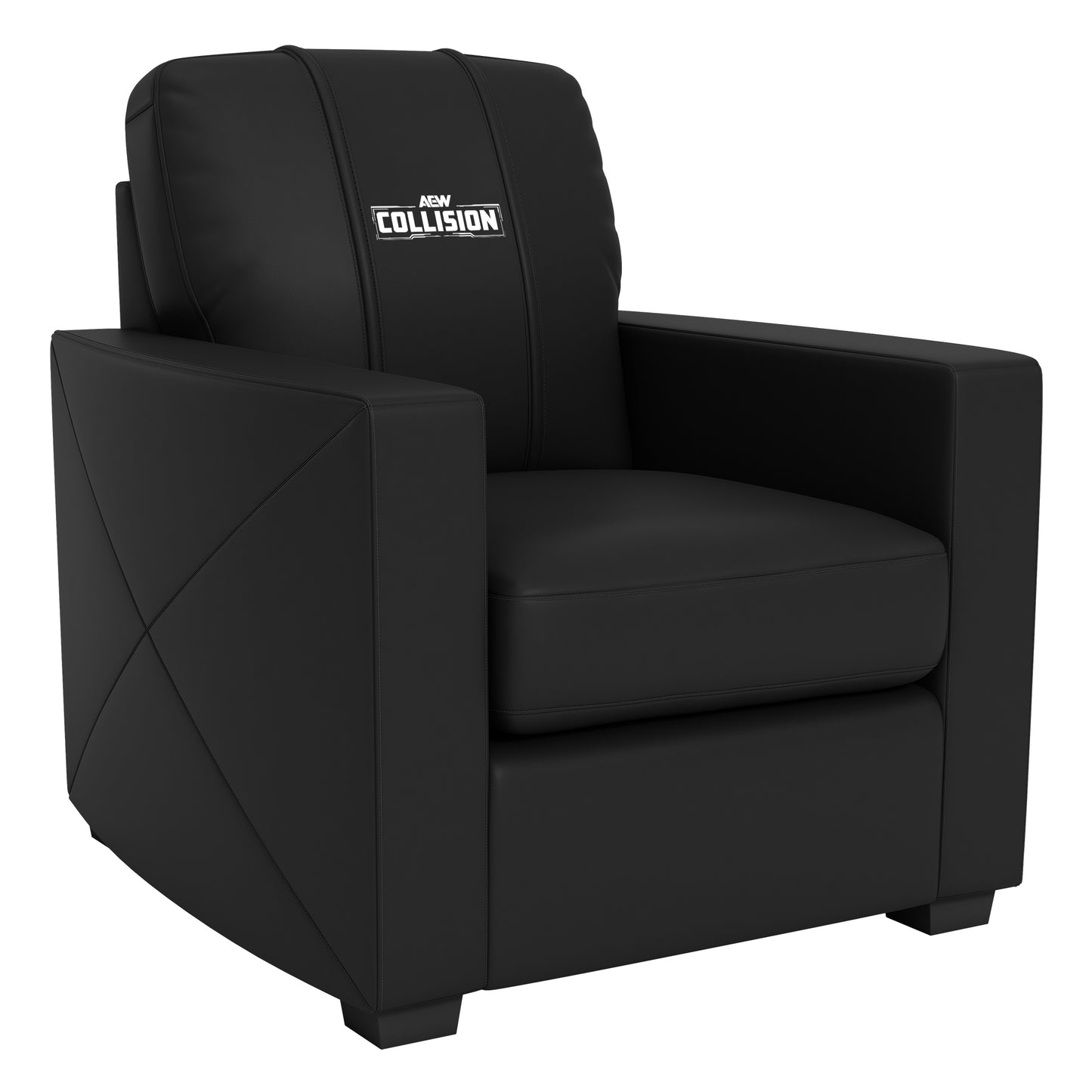 Silver Club Chair with  All Elite Wrestling Collision White Logo