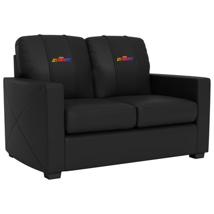 Silver Loveseat with  All Elite Wrestling Dynamite Color Logo