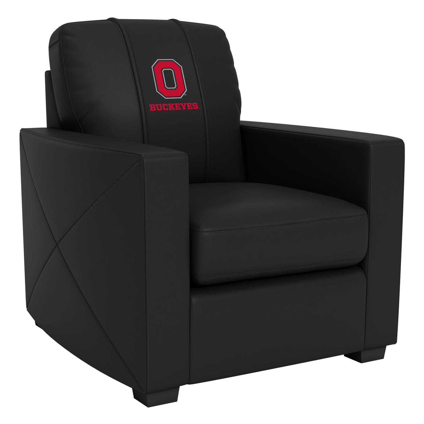 Silver Club Chair with Ohio State Block O Buckeyes Logo