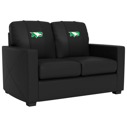 Silver Loveseat with University of North Dakota Primary Logo