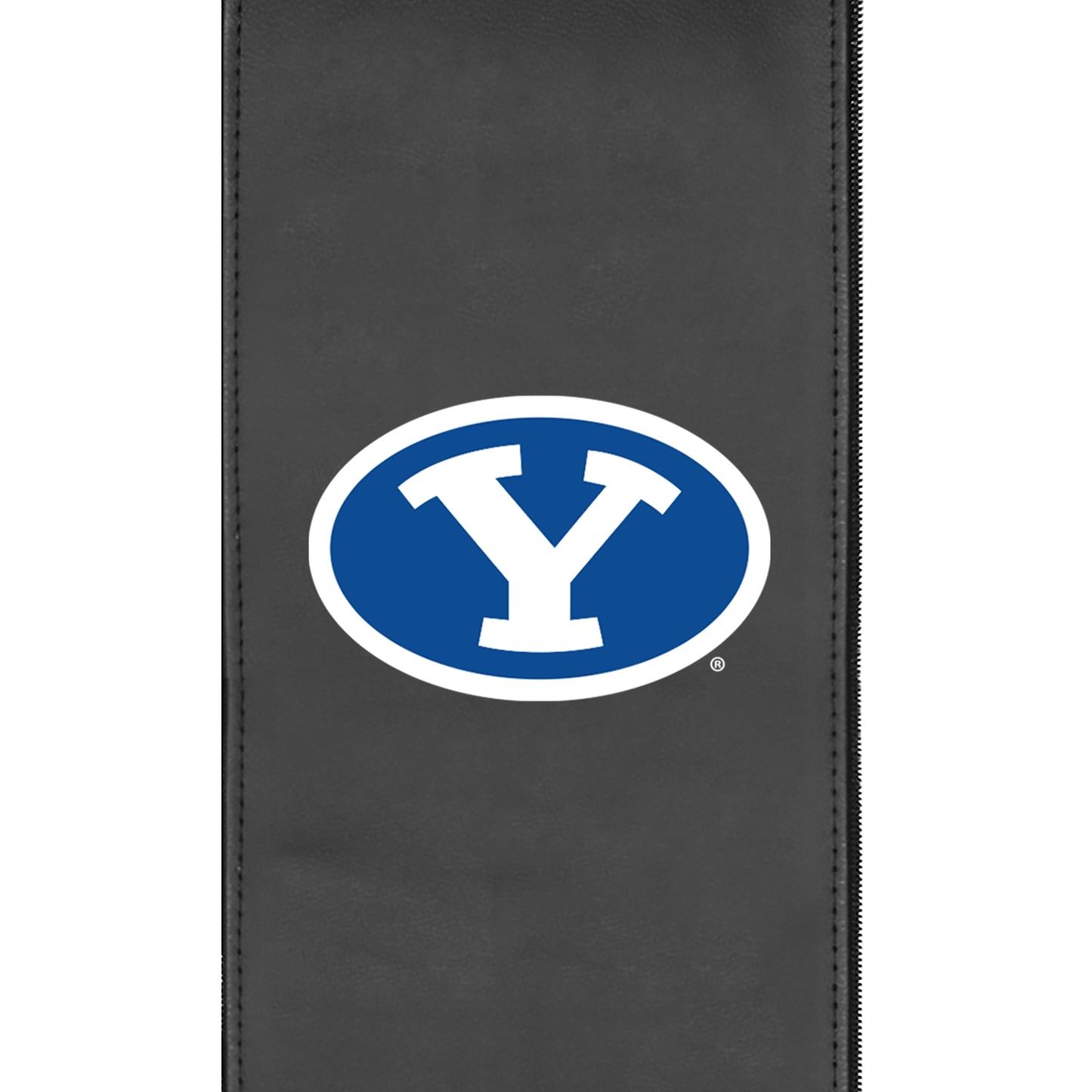 Silver Sofa with BYU Cougars Logo