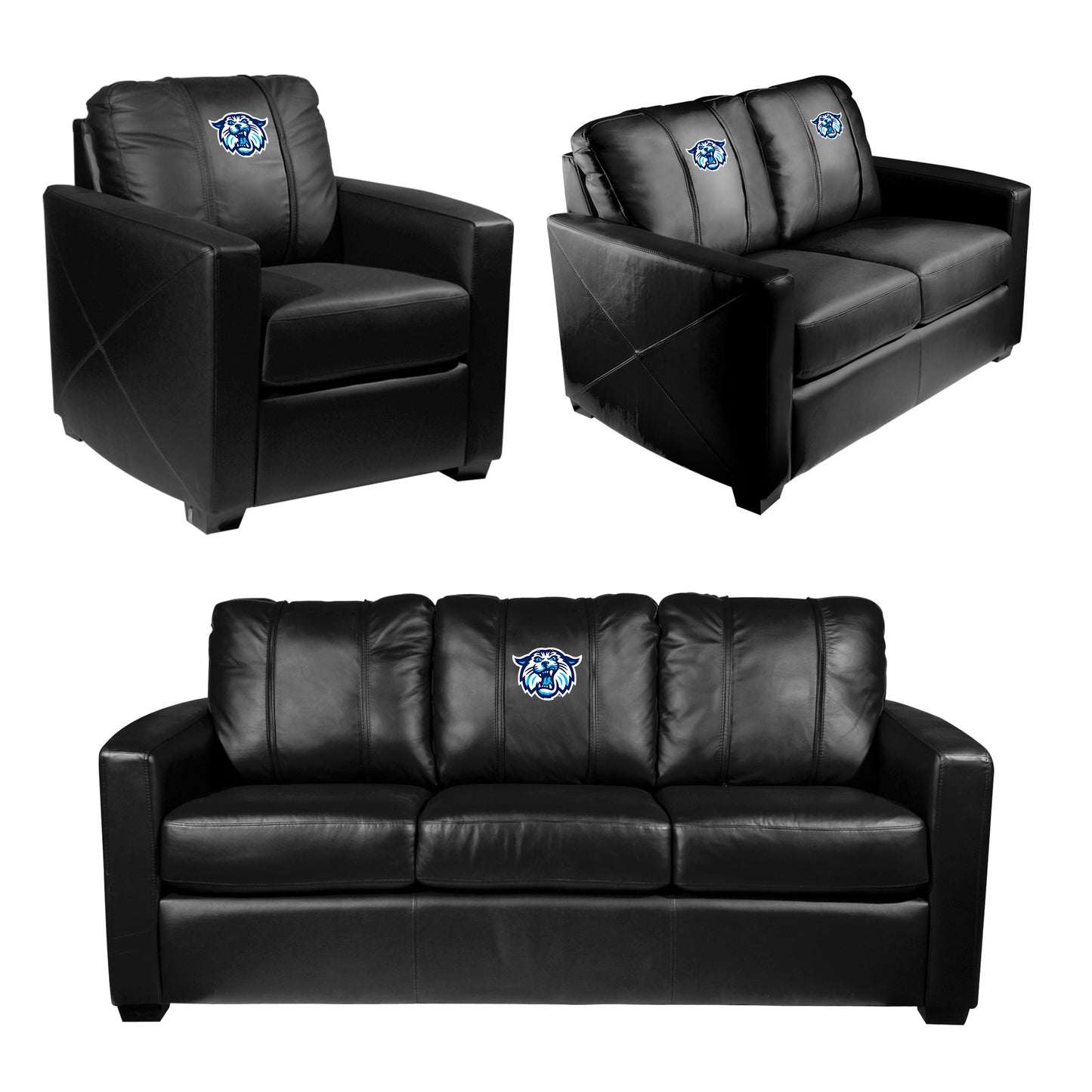 Silver Sofa with Villanova Wildcats Secondary Logo