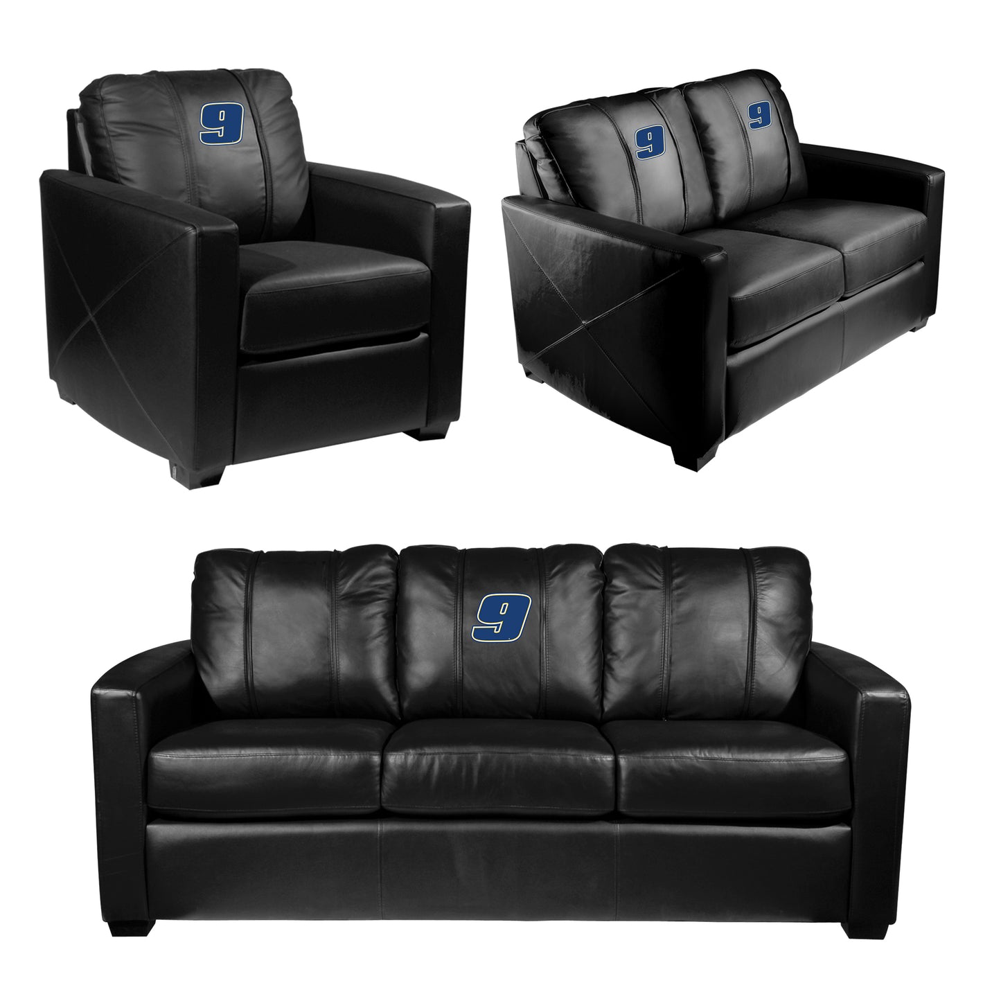 Silver Club Chair with  Chase Elliott #9 Blue Logo