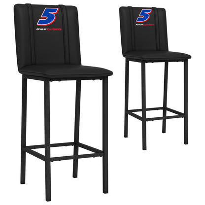 Bar Stool 500 with Kyle Larson #5 Name Rail Logo Set of 2