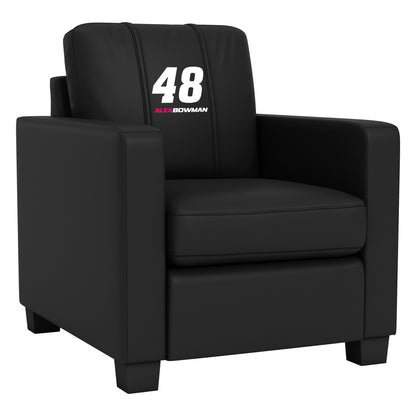 Silver Club Chair with  Alex Bowman #48 with Name Rail Logo