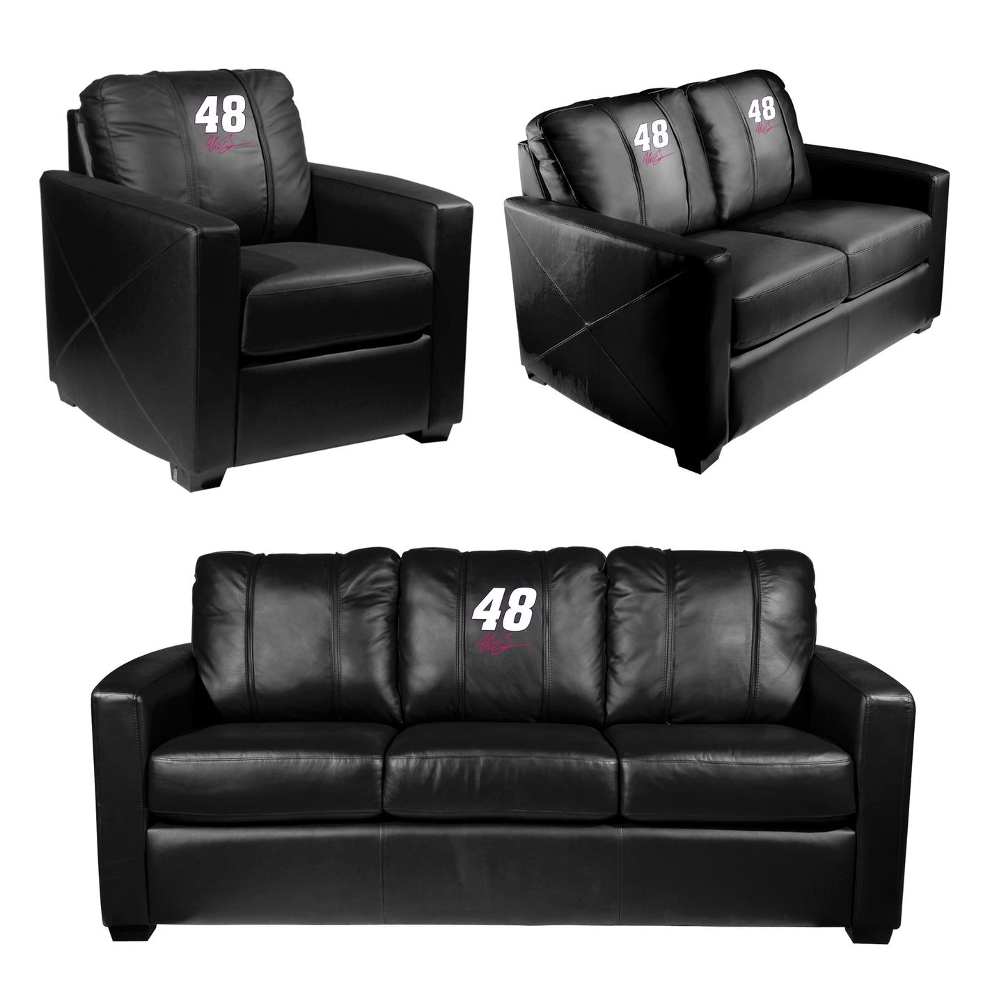 Silver Sofa with  Alex Bowman #48 with Signature Logo