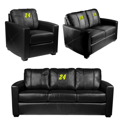 Silver Sofa with  William Byron #24 Green Logo