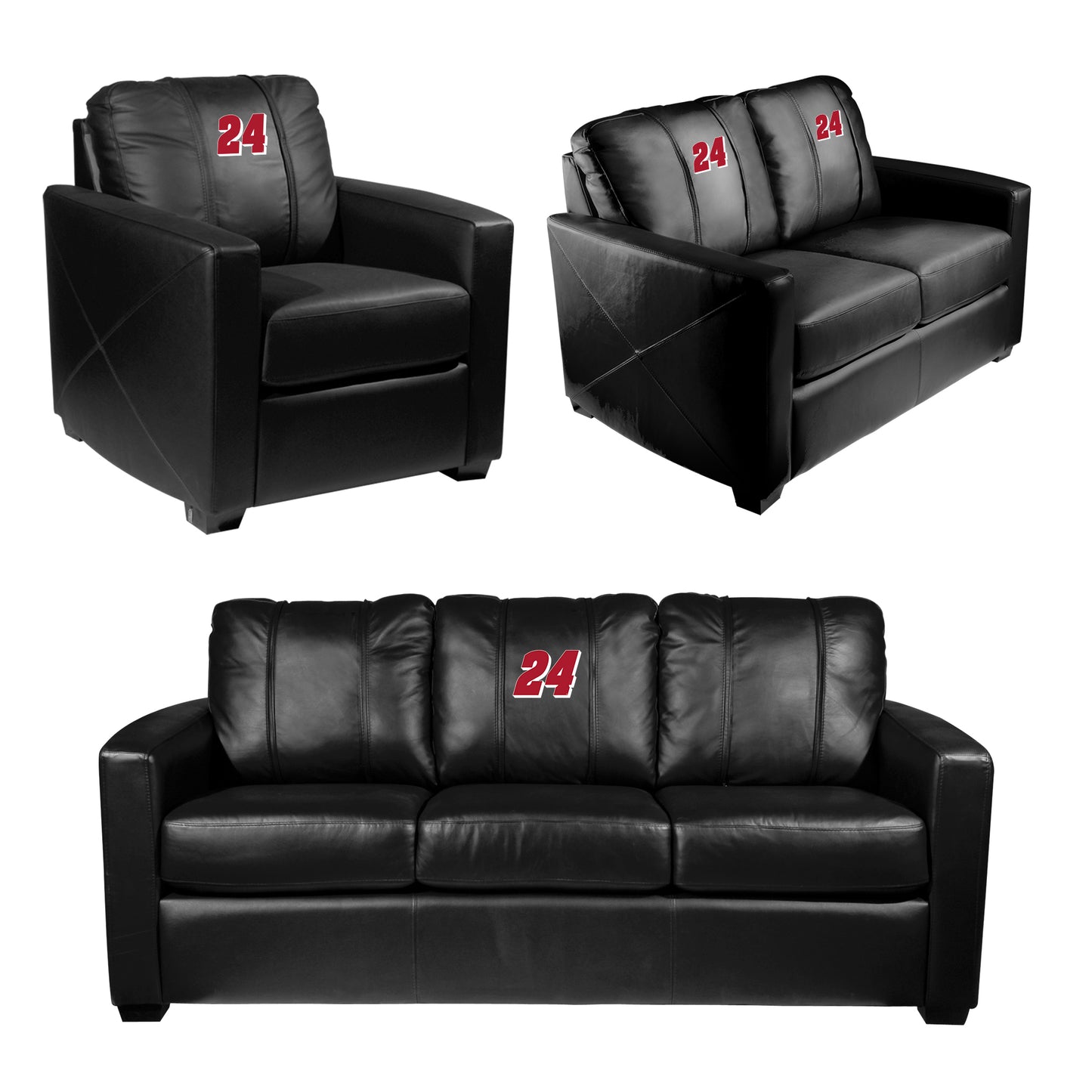 Silver Sofa with  William Byron #24 Red Logo