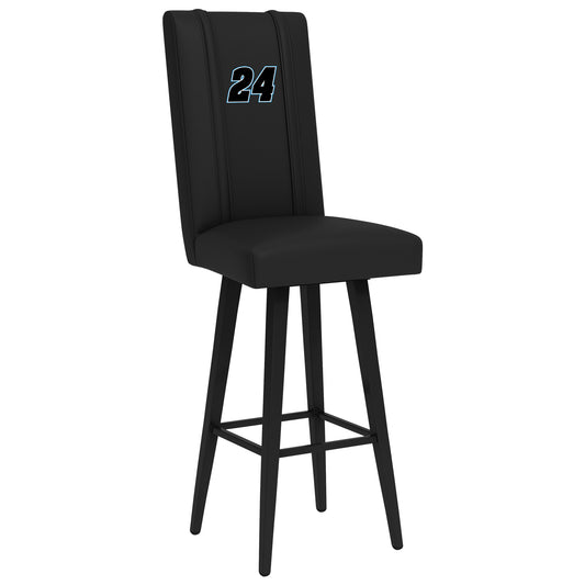 Swivel Bar Stool 2000 with  William Byron #24 Black Logo