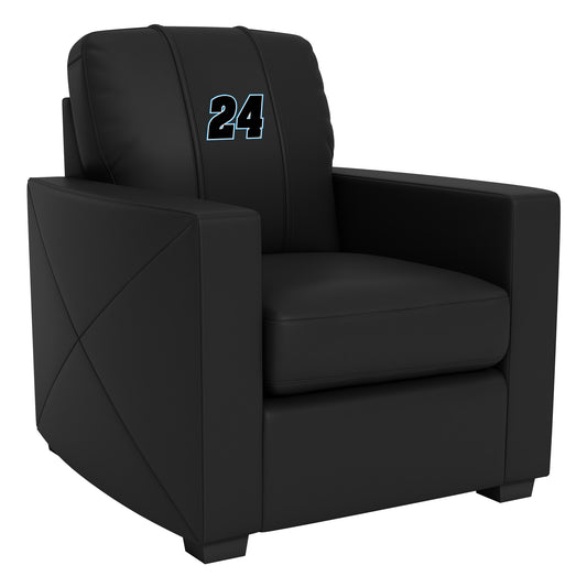 Silver Club Chair with  William Byron #24 Black Logo