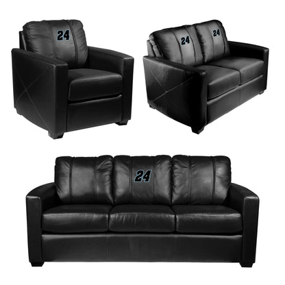 Silver Sofa with  William Byron #24 Black Logo