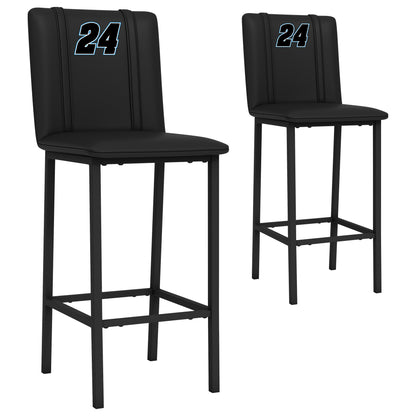 Bar Stool 500 with William Byron #24 Black Logo Set of 2