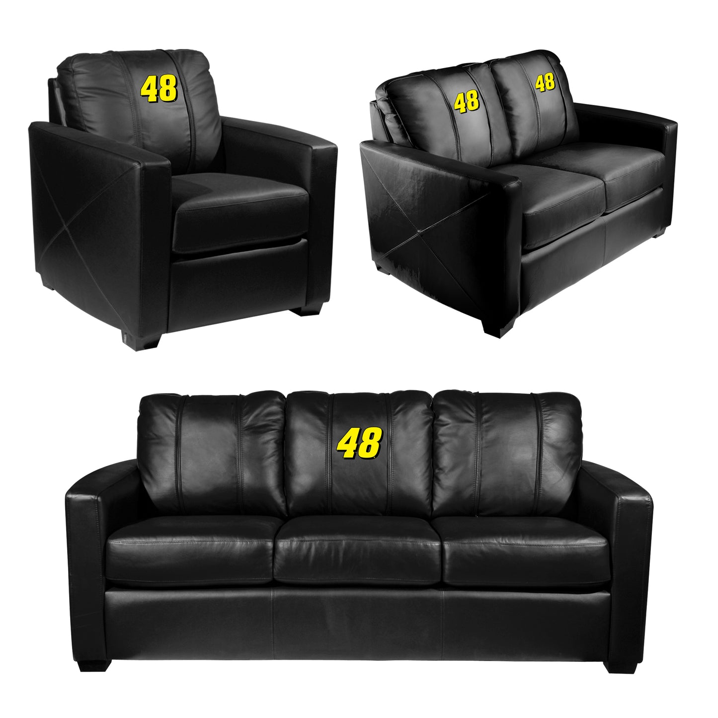 Silver Sofa with  Jimmie Johnson #48 Primary Logo