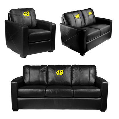 Silver Sofa with  Jimmie Johnson #48 Signature Logo