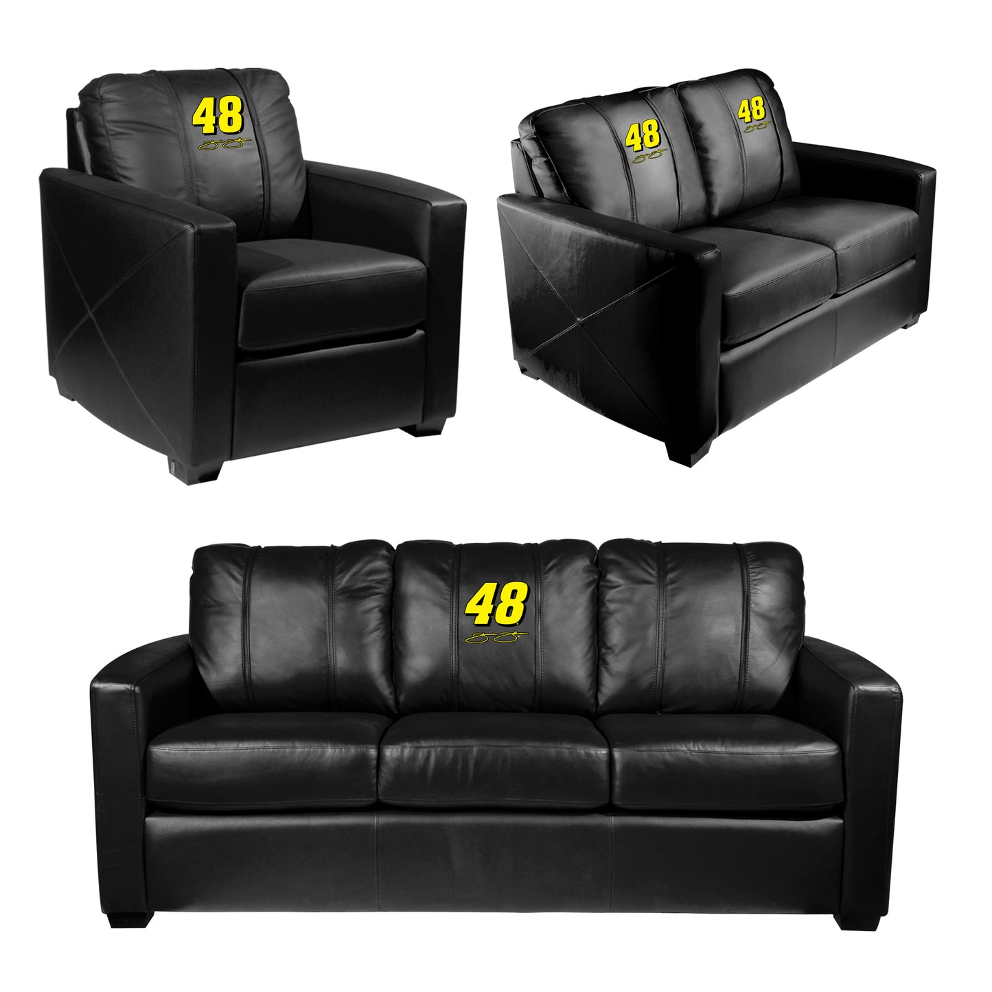 Silver Club Chair with  Jimmie Johnson #48 Signature Logo