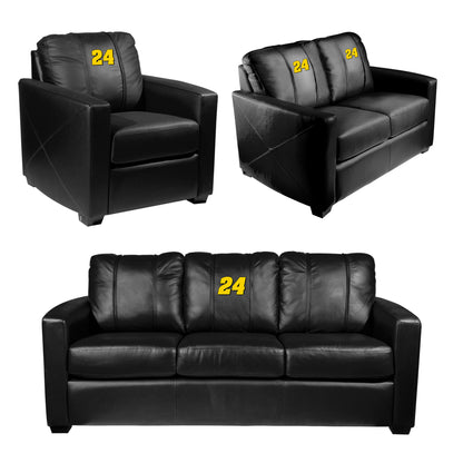 Silver Sofa with  Jeff Gordon #24 Logo