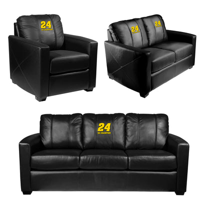 Silver Sofa with  Jeff Gordon 4 Time Champion Logo