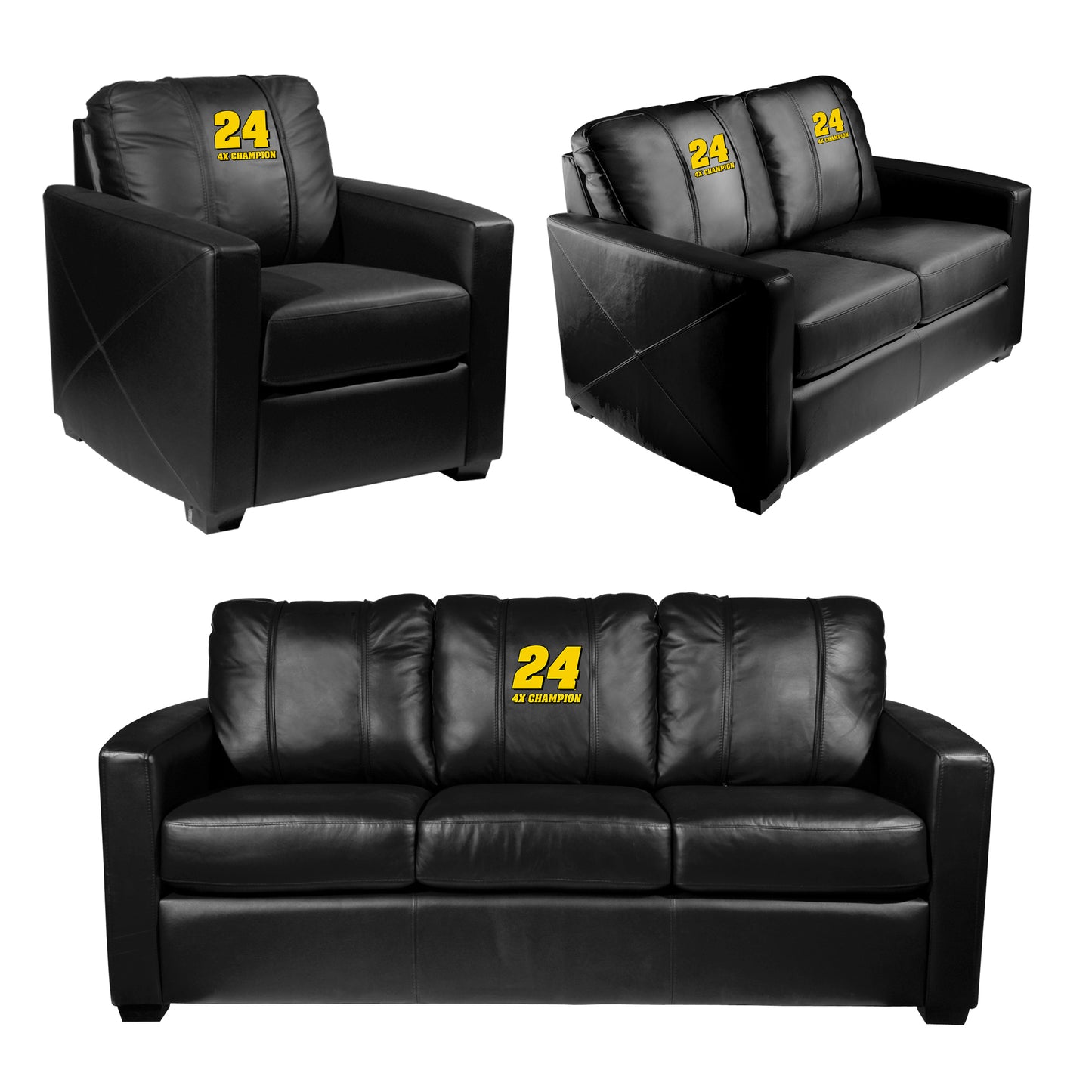 Silver Loveseat with  Jeff Gordon 4 Time Champion Logo