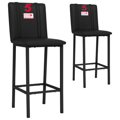 Bar Stool 500 Geoff Bodine #5 with All Star Racing Logo Set of 2