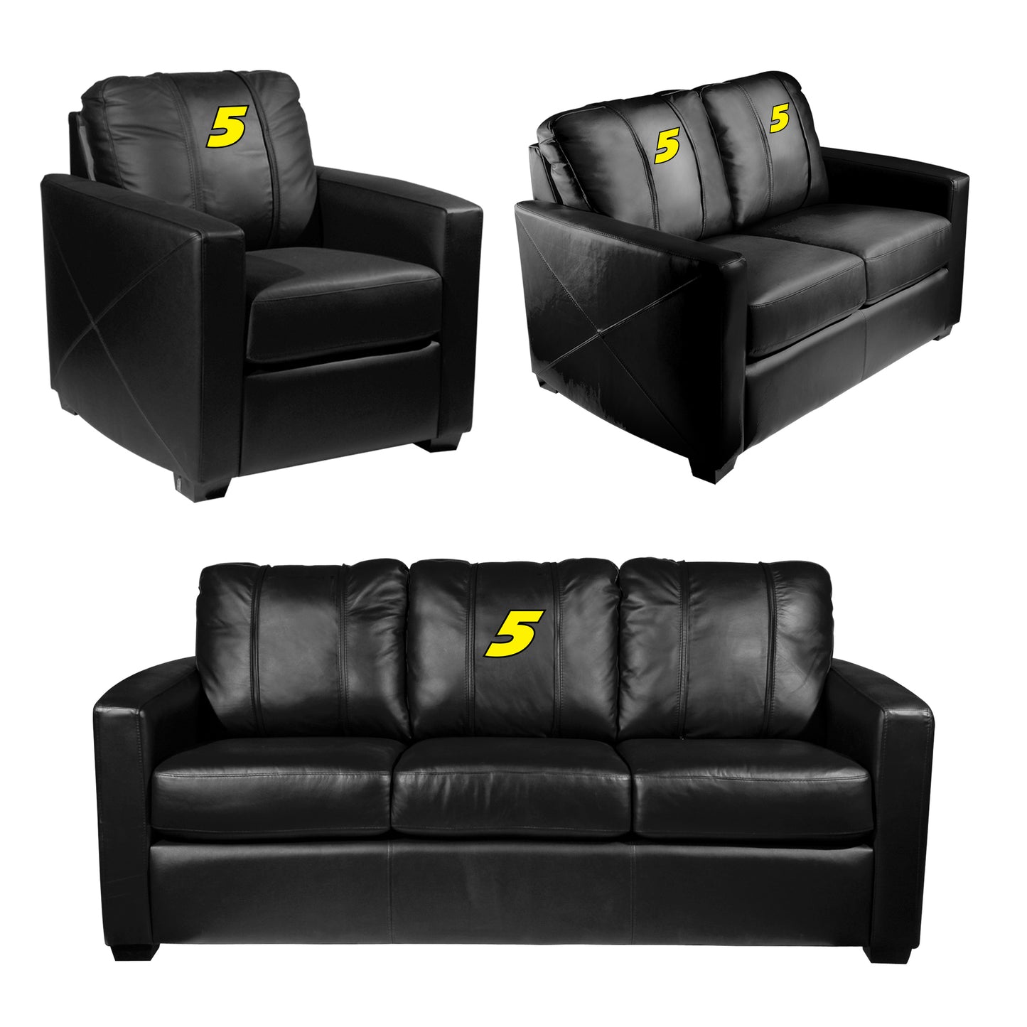 Silver Sofa  with Terry Labonte #5 Yellow Logo