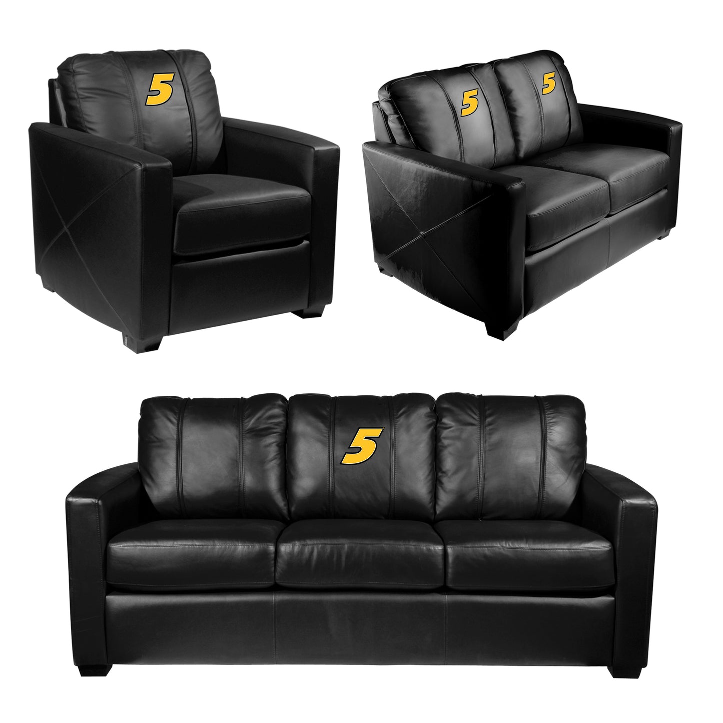 Silver Club Chair with Mark Martin #5 Logo