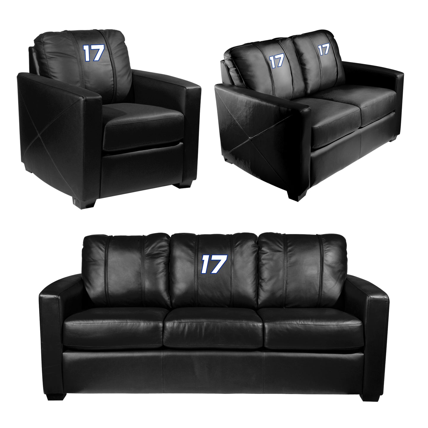 Silver Sofa  with Darrell Waltrip #17 Logo