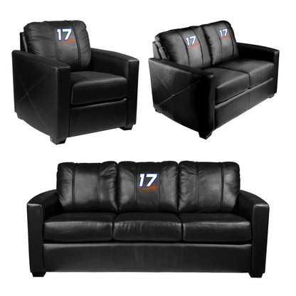 Silver Loveseat with Darrell Waltrip #17 Signature Logo