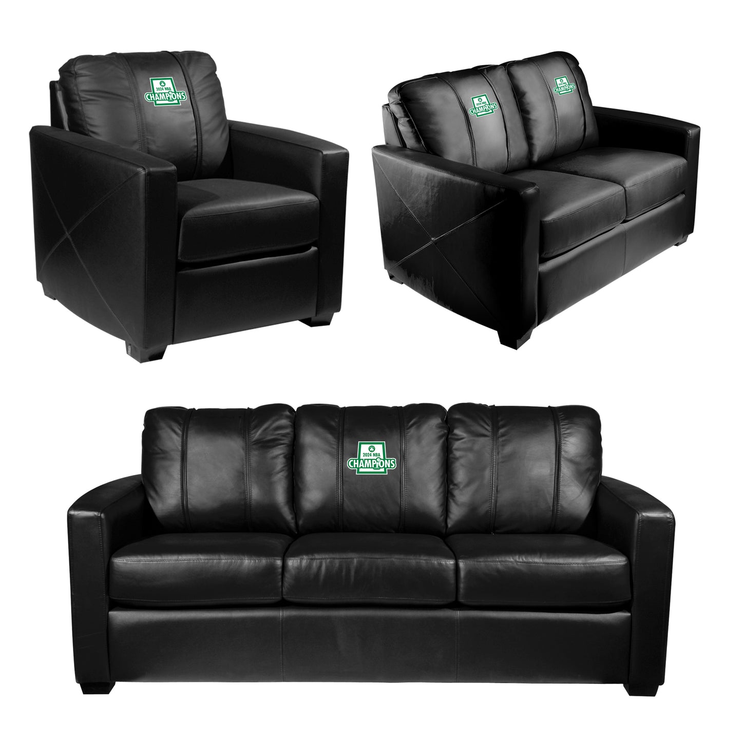 Silver Sofa with Boston Celtics 2024 NBA Champions