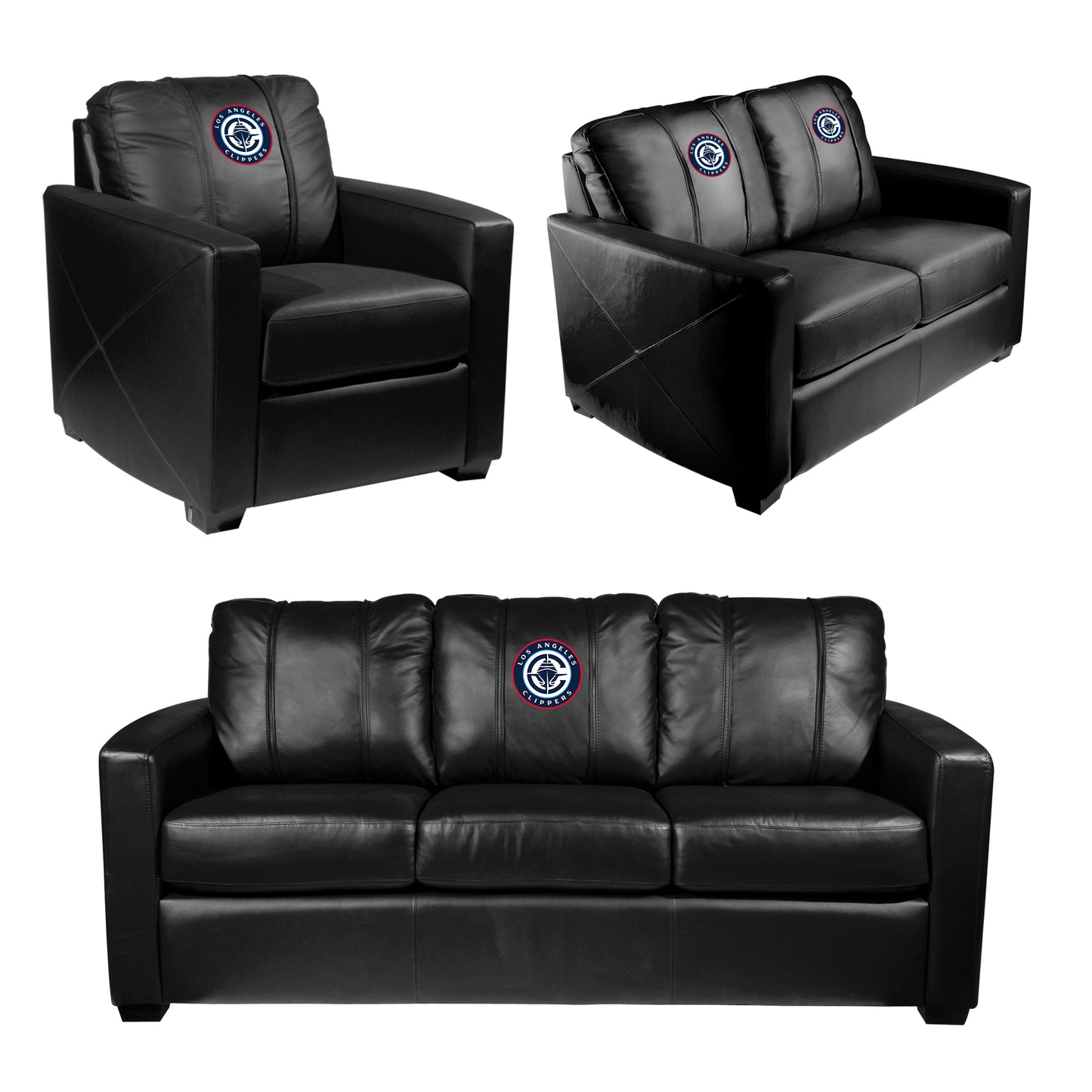 Silver Loveseat with Los Angeles Clippers Global