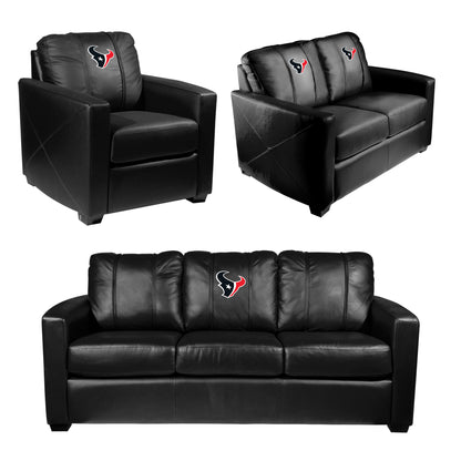 Silver Loveseat with  Houston Texans Primary Logo