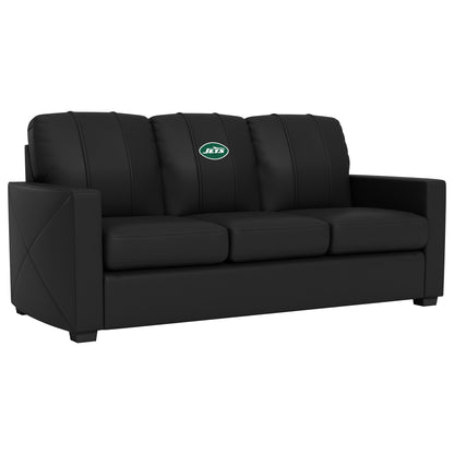 Silver Sofa with  New York Jets Legacy Secondary Logo