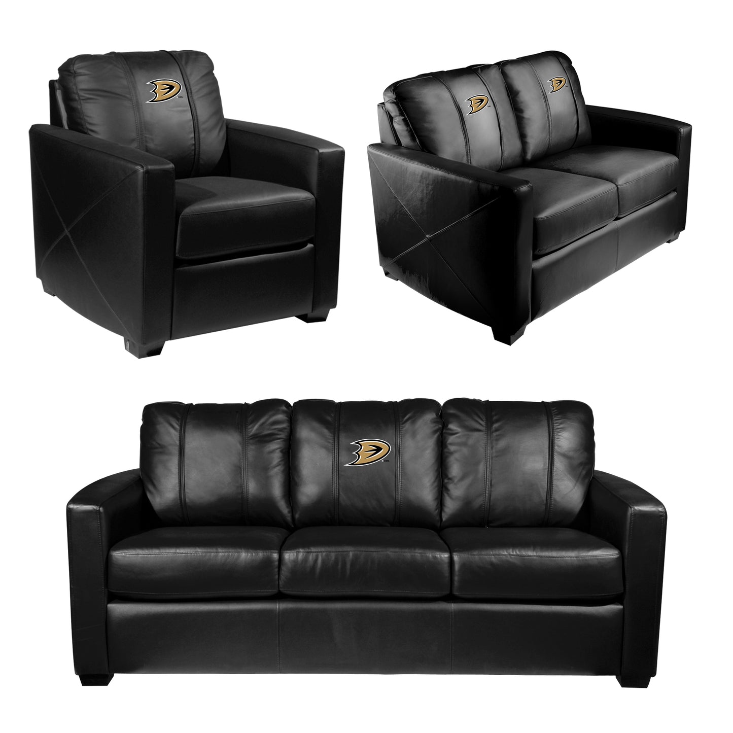 Silver Loveseat with Anaheim Ducks Secondary Logo