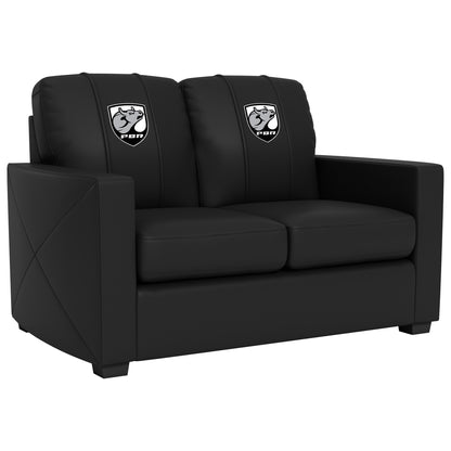 Silver Loveseat with  Professional Bull Riders Bull Head Shield Logo