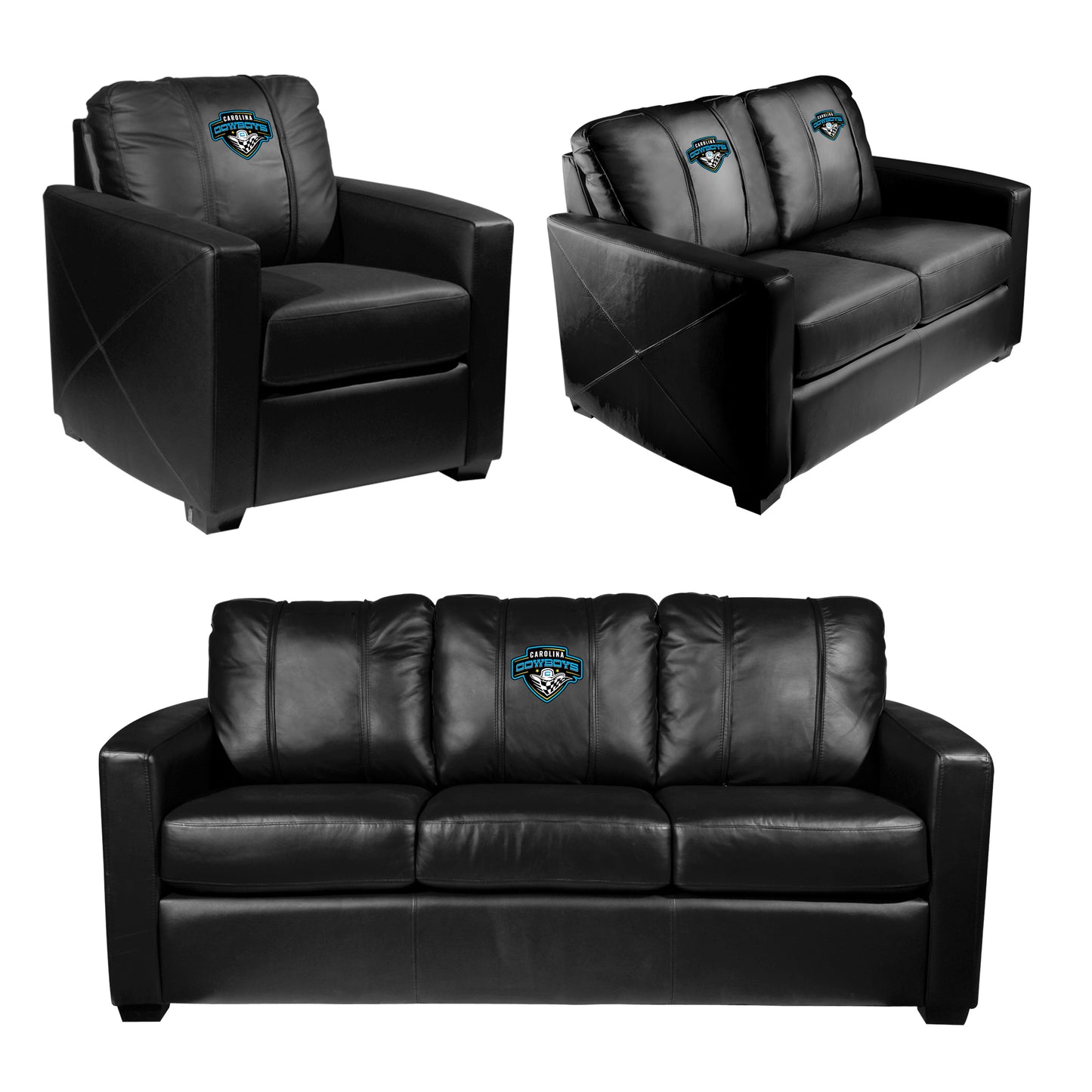 Silver Club Chair with  Carolina Cowboys Primary Logo