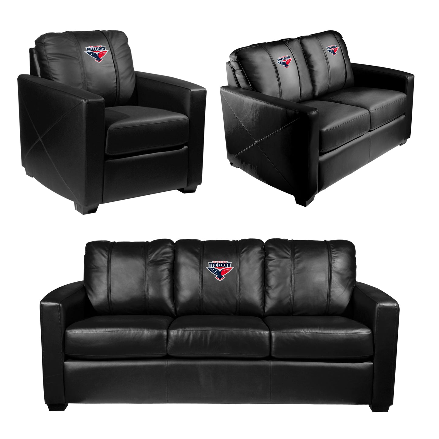 Silver Loveseat with  Florida Freedom Primary Logo