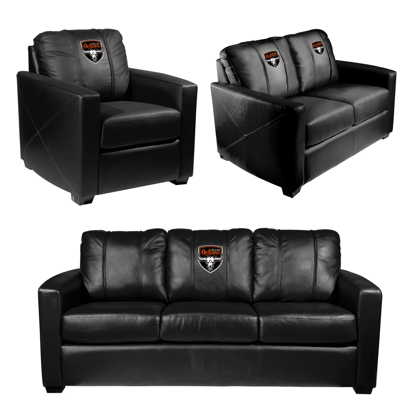 Silver Club Chair with  Kansas City Outlaws Primary Logo