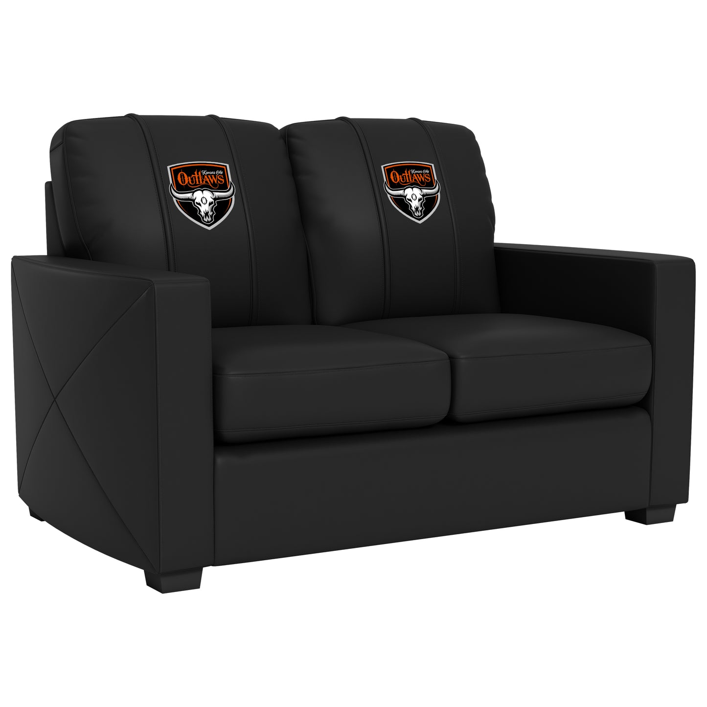 Silver Loveseat with  Kansas City Outlaws Primary Logo