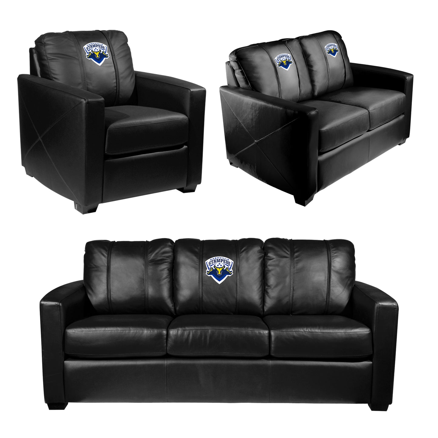 Silver Club Chair with  Nashville Stampede Primary Logo