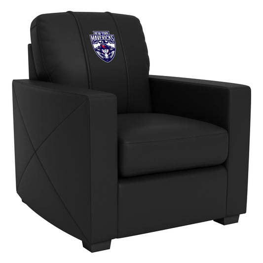 Silver Club Chair with  New York Mavericks Primary Logo