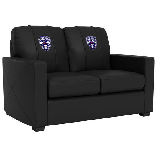 Silver Loveseat with  New York Mavericks Primary Logo