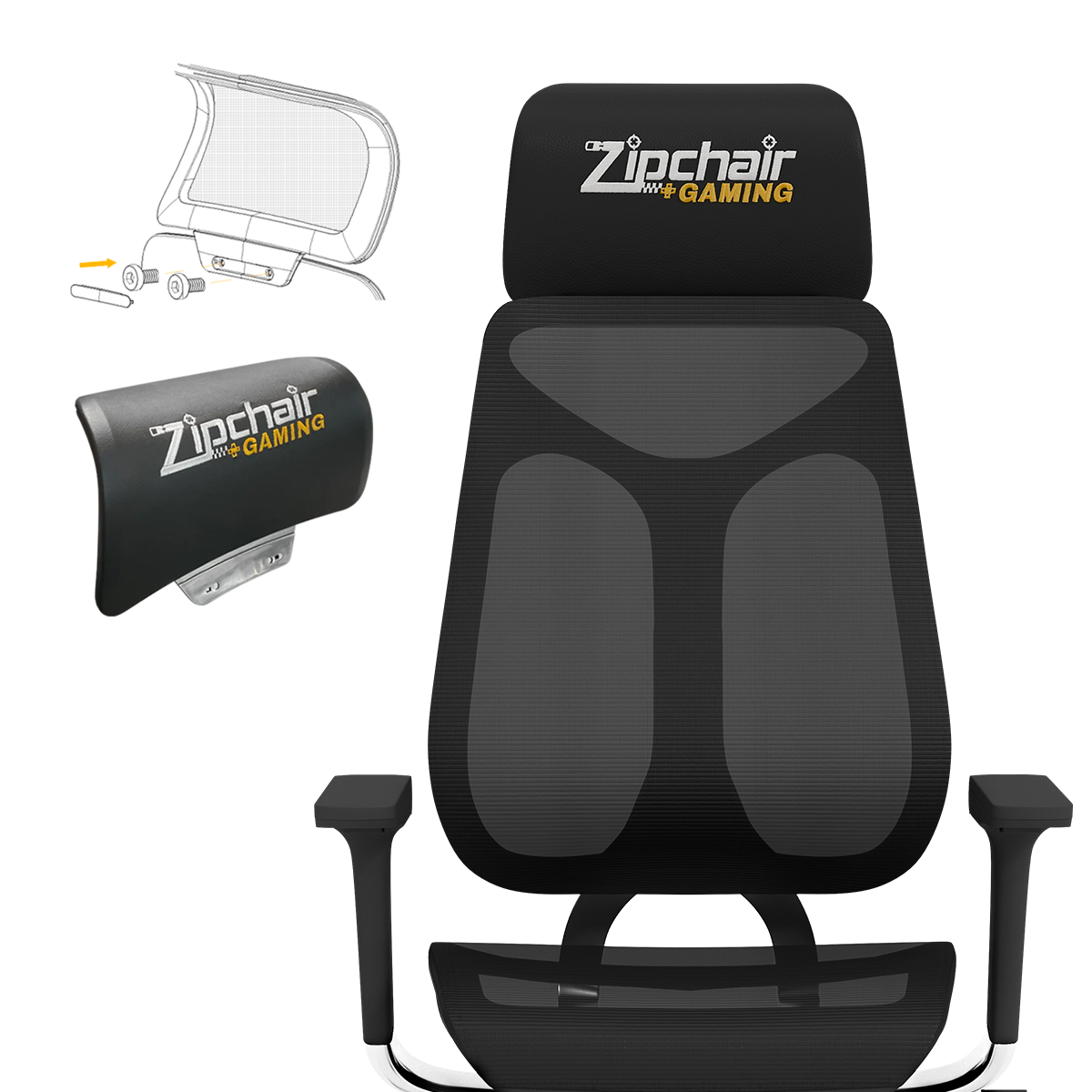 Glide Ergonomic Mesh Office Chair with Headrest and Lumbar Support –  Zipchair