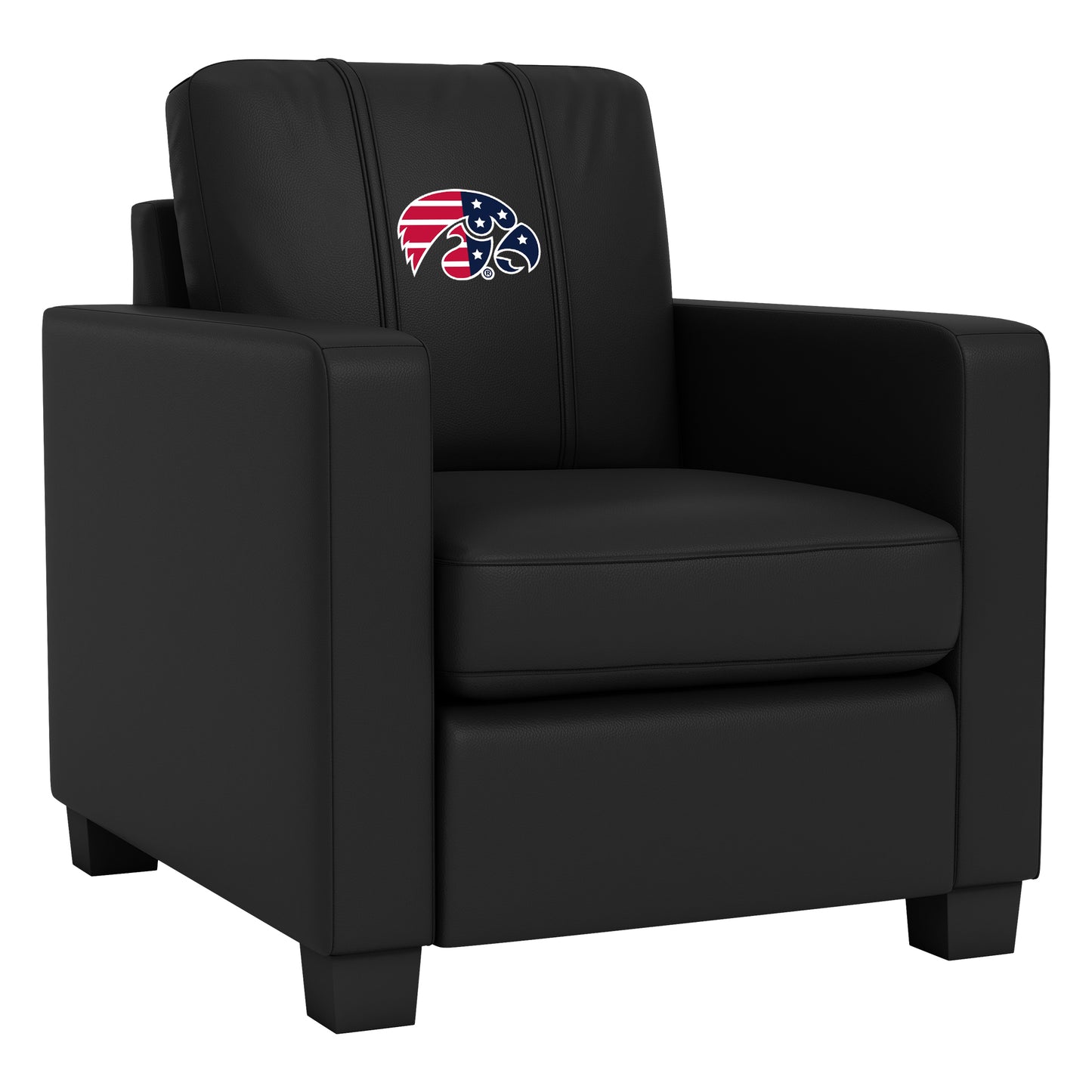 Dyno Stationary Club Chair with Iowa Hawkeyes Patriotic Primary Logo