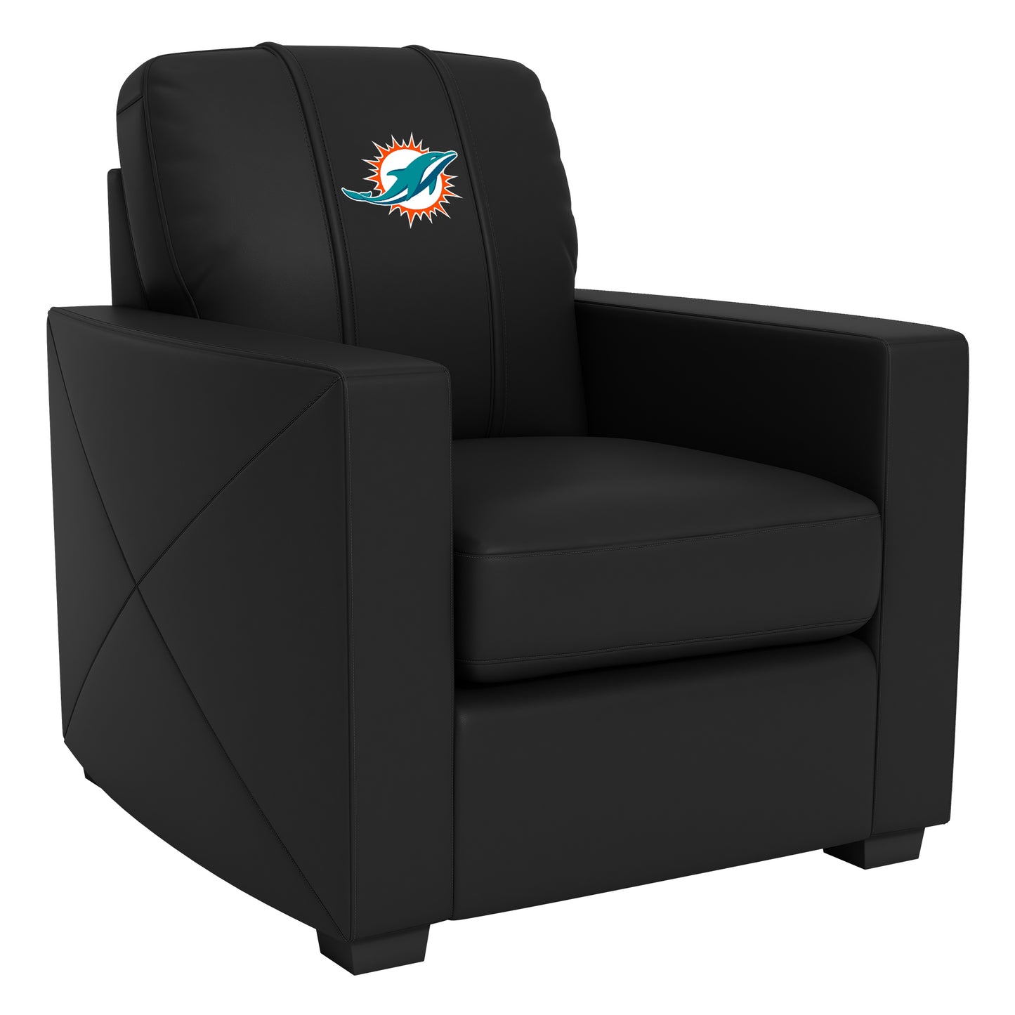 Silver Club Chair with  Miami Dolphins Primary Logo