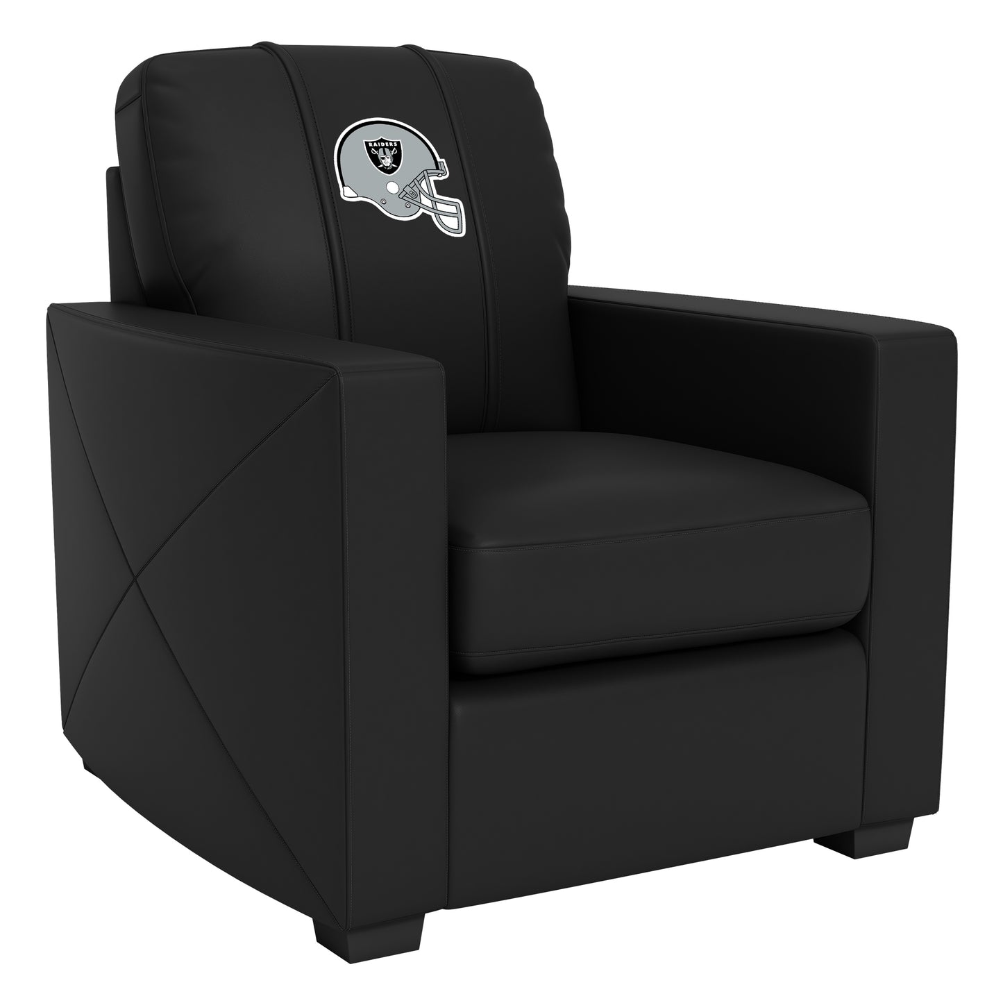 Silver Club Chair with  Las Vegas Raiders Helmet Logo