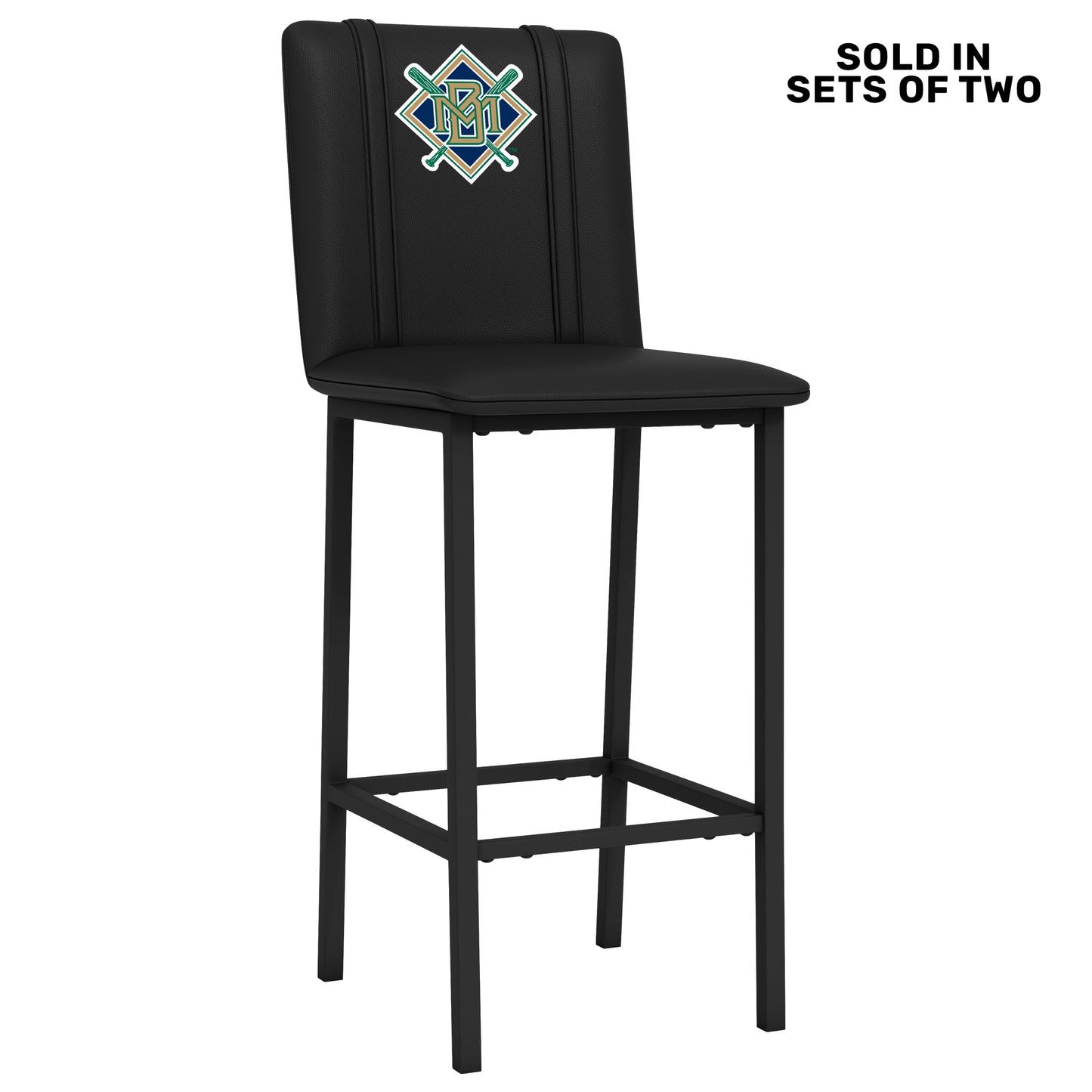 Bar Stool 500 with Milwaukee Brewers Cooperstown Secondary Set of 2