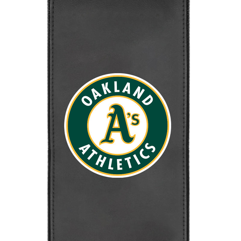 Silver Loveseat with Oakland Athletics Logo