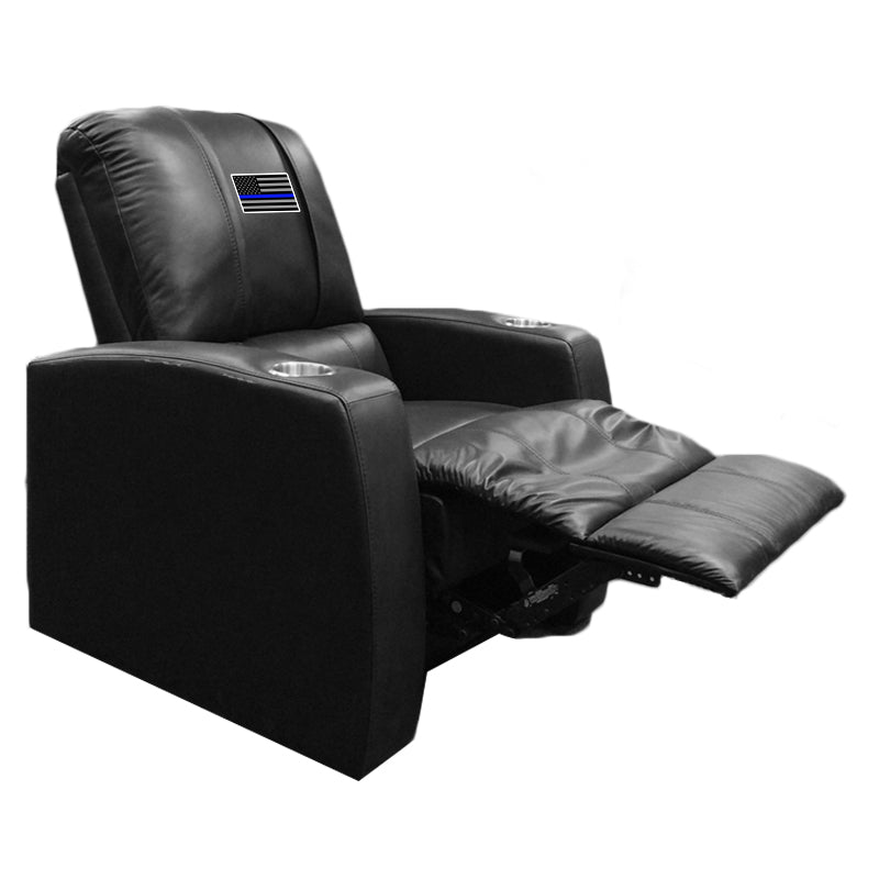 Relax Home Theater Recliner with Blue Line Flag Logo Panel