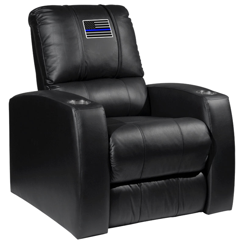 Relax Home Theater Recliner with Blue Line Flag Logo Panel