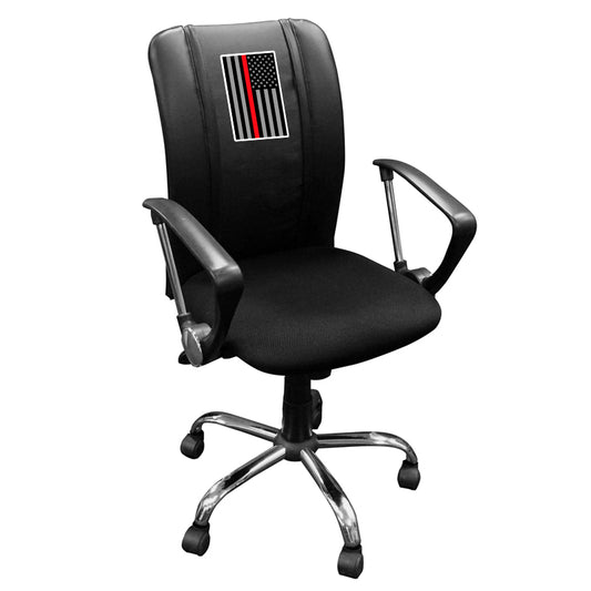 Curve Task Chair with Red Line Flag Vertical Logo Panel